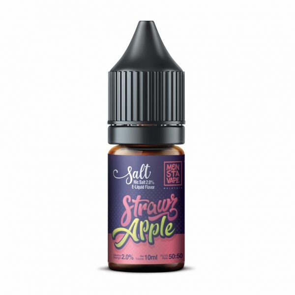 Monsta Vape Strawz Apple Nic Salt 10ml E-Liquid