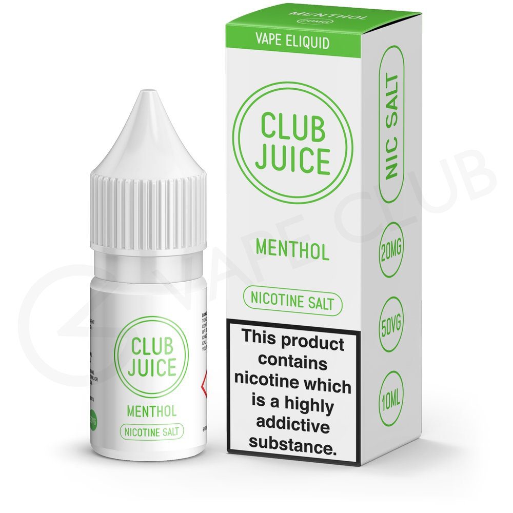 menthol nic salt eliquid by club juice 2