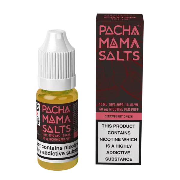 Pacha Mama Salts Strawberry Crush 10ml Nic Salt E Liquid e1651623124185