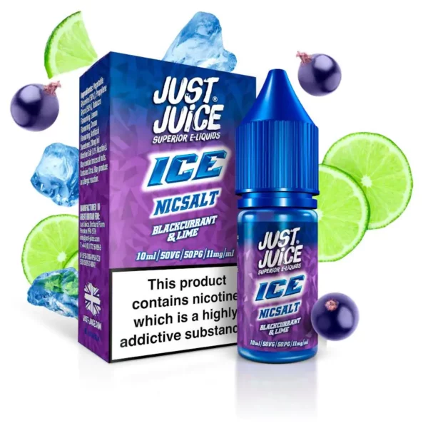 Just Juice Blackcurrant Lime Ice 10ml Nic Salt E Liquid