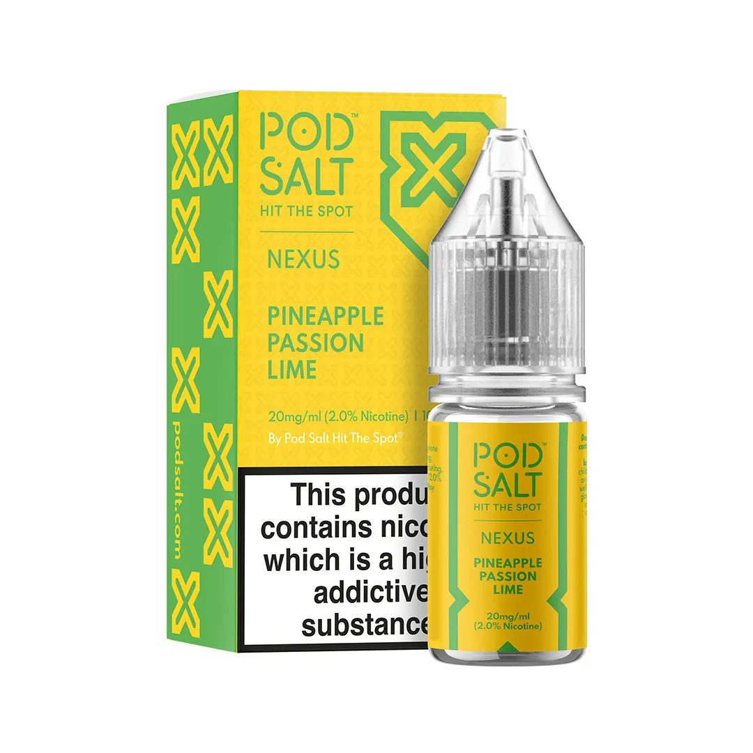 Pod Salt Nexus Pineapple Passion Lime 10ml Nic Salt E Liquid