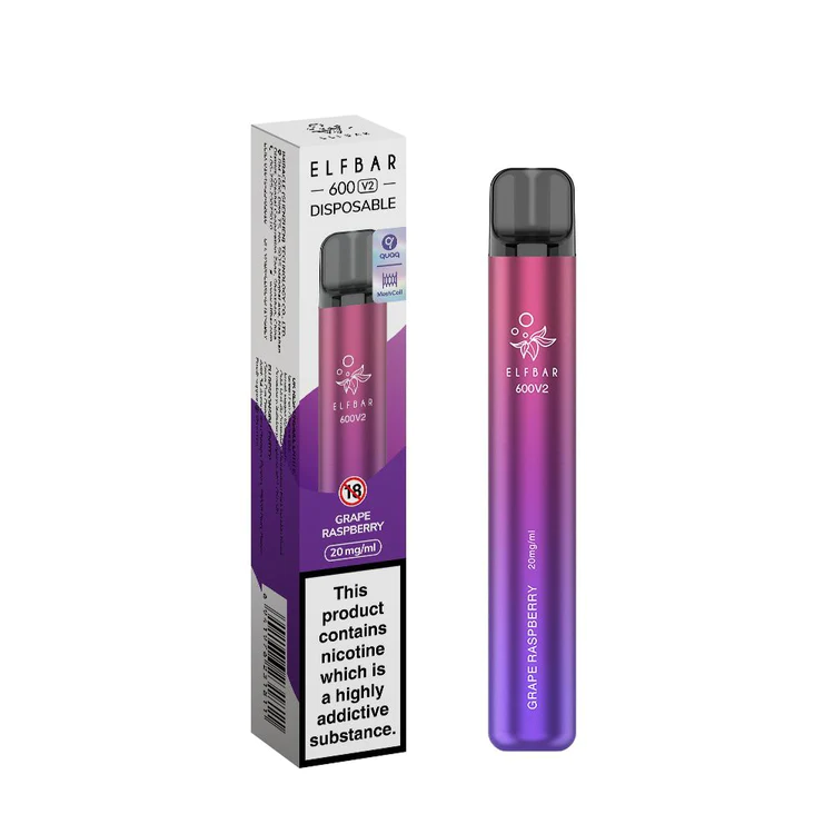 Elf Bar V2 600 Grape Raspberry Disposable Vape