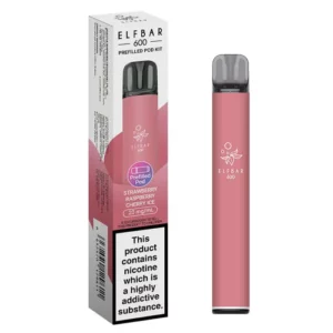 Elf Bar 600 Prefilled Pod Kit Strawberry Raspberry Cherry Ice