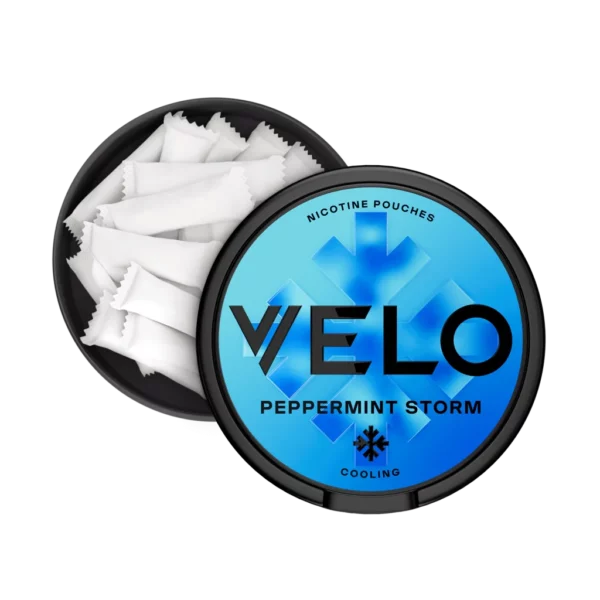 Velo Bright Peppermint Storm Nicotine Pouches Inside