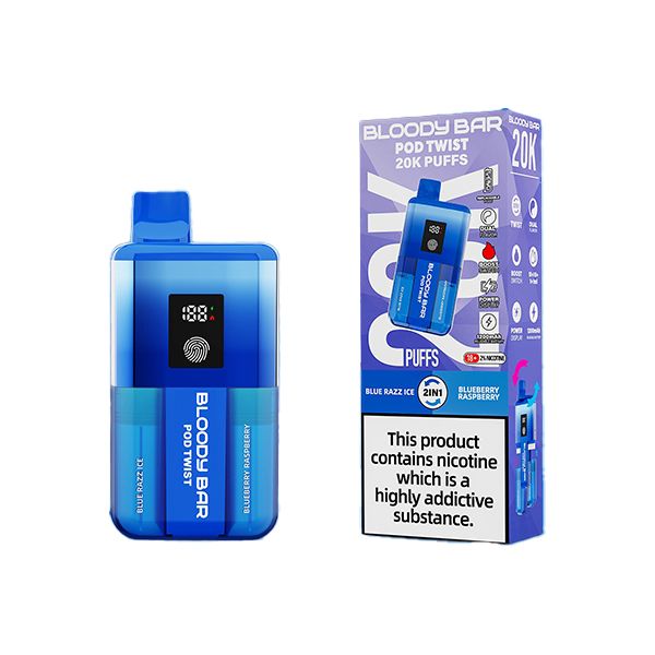 Bloody Bar 20k Blue Razz Ice : Blueberry Raspberry Prefilled Kit