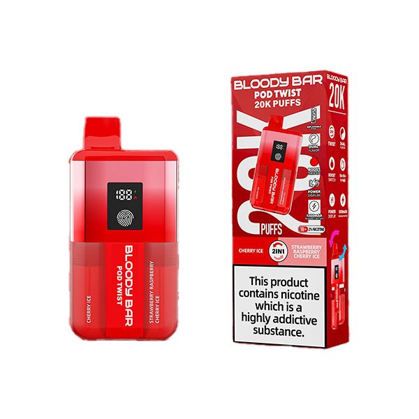 Bloody Bar 20k Cherry Ice : Strawberry Raspberry Cherry Ice Prefilled Kit