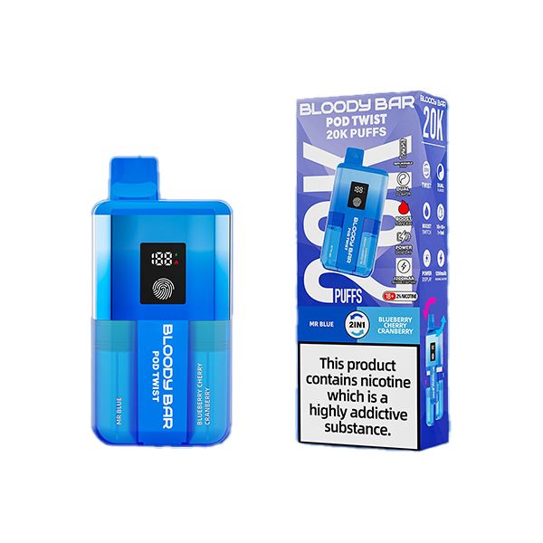 Bloody Bar 20k Mr Blue : Blueberry Cherry Cranberry Prefilled Kit