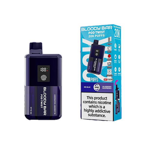 Bloody Bar 20k Mr Blue : Blueberry Raspberry Prefilled Kit