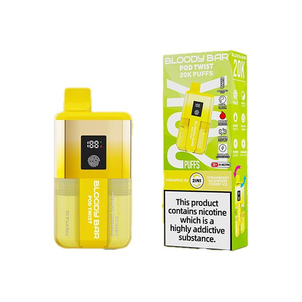 Bloody Bar 20k Pineapple Ice : Strawberry Raspberry Cherry Ice Prefilled Kit