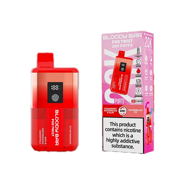 Bloody Bar 20k Strawberry Watermelon B Gum : Watermelon Ice Prefilled Kit