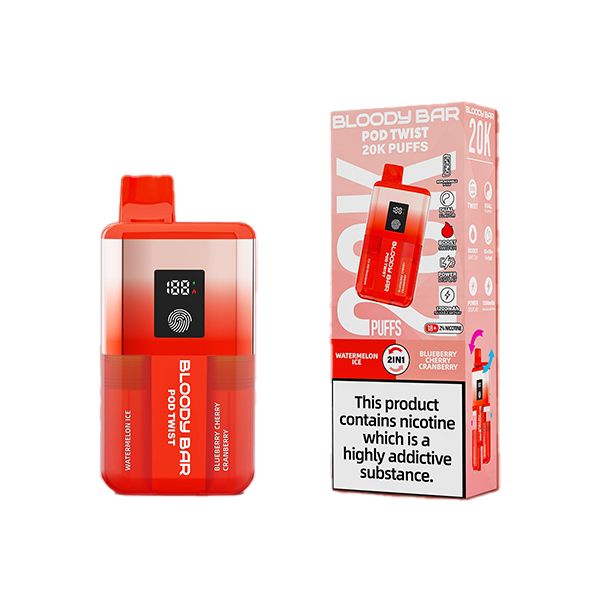 Bloody Bar 20k Watermelon Ice : Blueberry Cherry Cranberry Prefilled Kit
