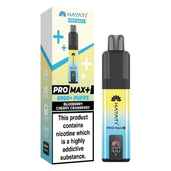 Hayati Pro Max Plus Blueberry Cherry Cranberry 6000 Puffs Prefilled Pod Kit