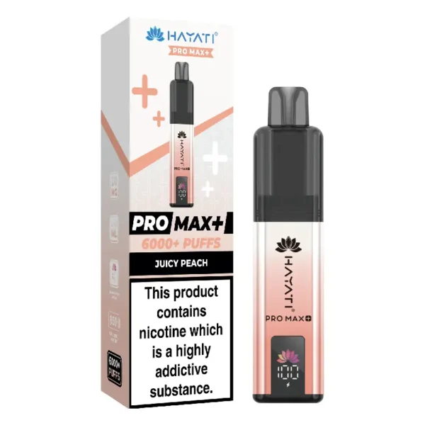 Hayati Pro Max Plus Juicy Peach 6000 Puffs Prefilled Pod Kit