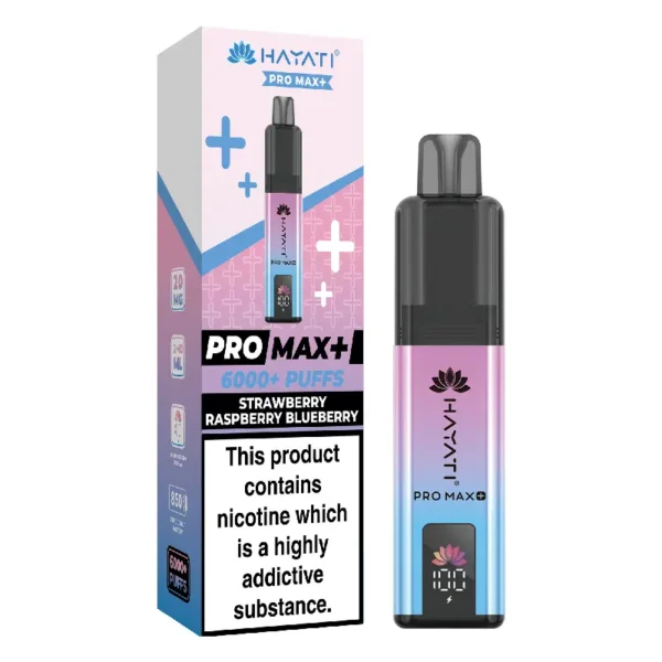 Hayati Pro Max Plus Strawberry Raspberry Blueberry 6000 Puffs Prefilled Pod Kit