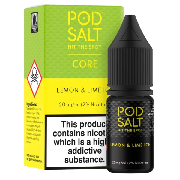 Pod Salt Lemon & Lime Ice 10ml Nic Salt E Liquid