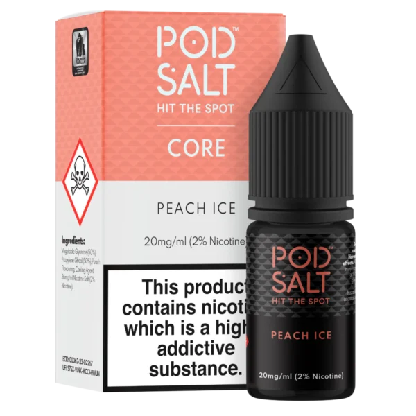 Pod Salt Peach Ice 10ml Nic Salt E Liquid